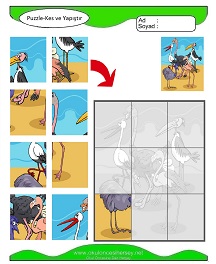 Puzzle Kes Yapıştır Çalışma Sayfaları